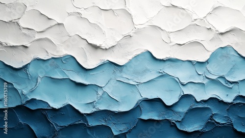 Wallpaper Mural Abstract Textured Painting in White and Blue Hues Torontodigital.ca