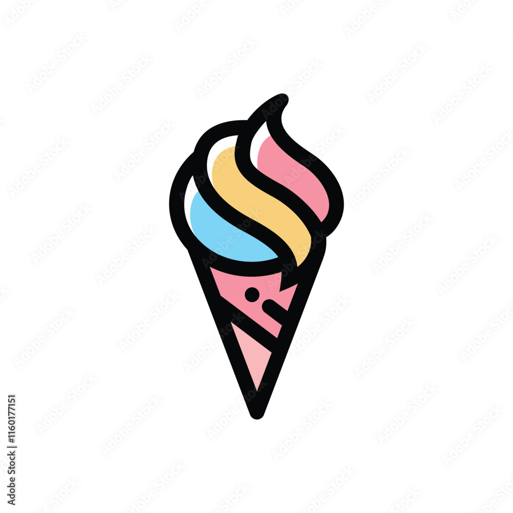 cone cream color icon.illustration cone cream color icon.illustration