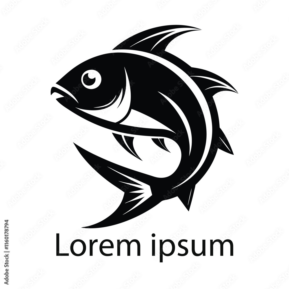 Minimalistic Fish Emblem for Aquatic Themes