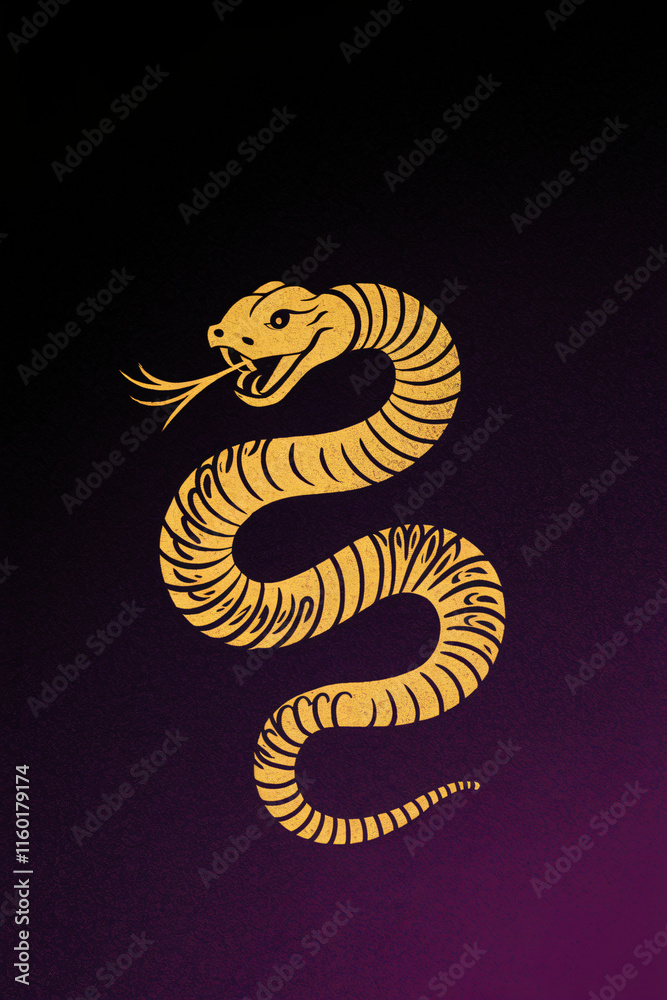 Fototapeta premium 2025 Year Of The Snake - Lunar New Year. Blank template. Design illustration. Space for copy. Conceptual. Flowing. Abstract background. Elegant. Corporate. Marketing. Poster