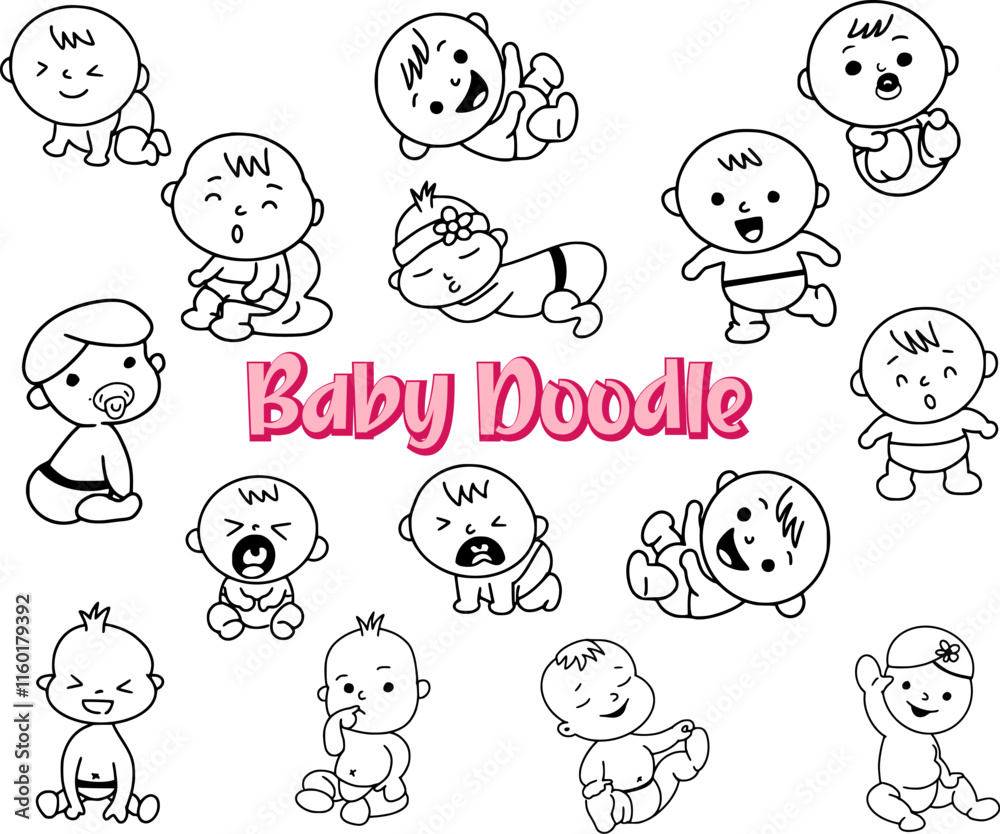 baby doodle hand drawing vector illustration baby doodle hand drawing vector illustration