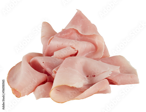 fresh ham bacon slices cut out isolated transparent background
