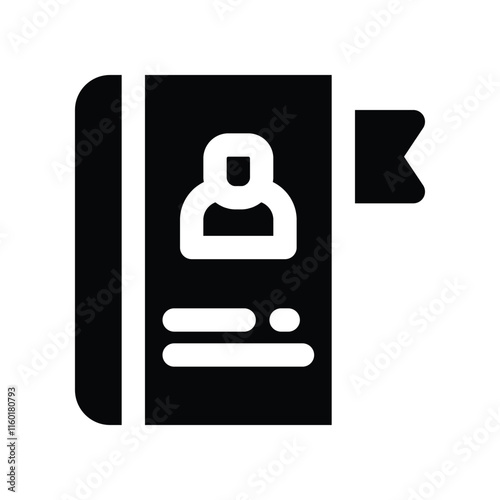 address book icon. vector glyph icon for your website, mobile, presentation, and logo design.