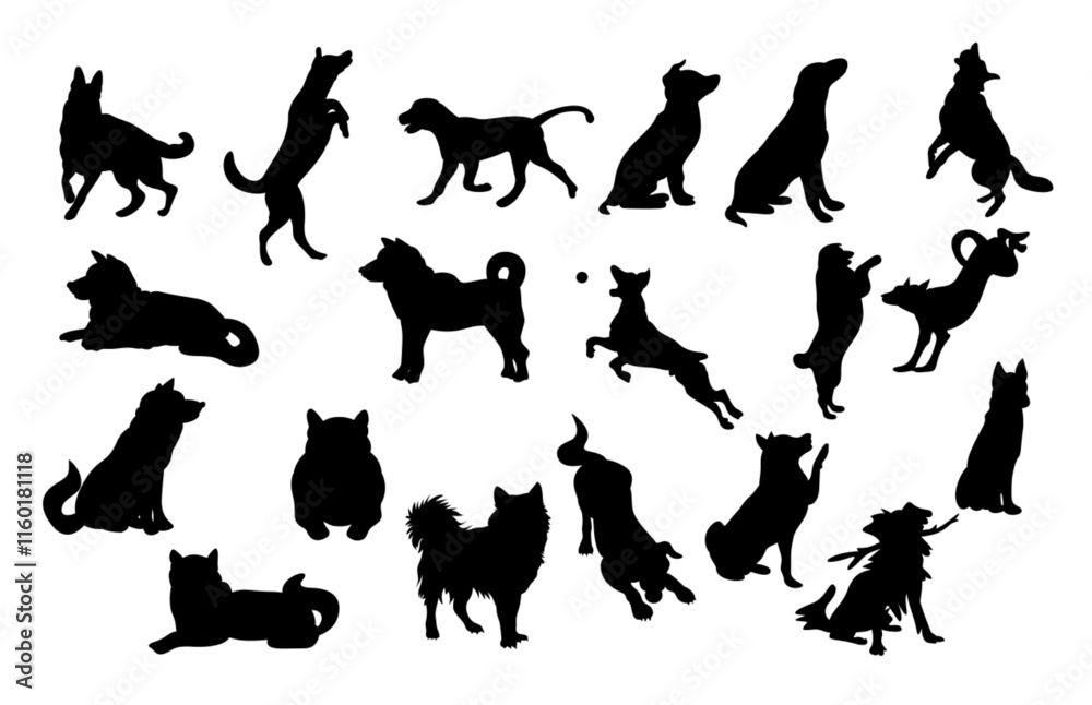 Fototapeta dog silhouette vector illustration element