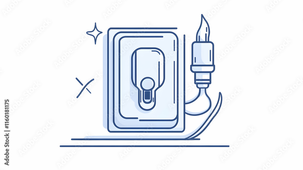 Clean Energy Device Illustration Power Source, Flame Background, Technology Diagram. Clean Energy Device Illustration Power Source, Flame Background, Technology Diagram.