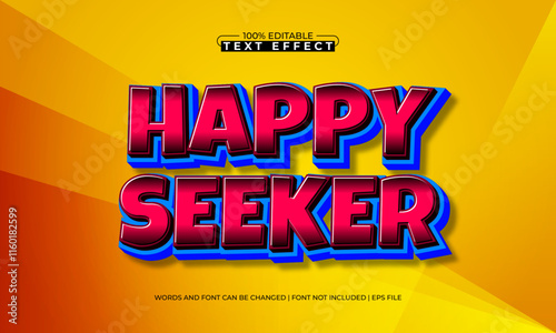 happy seeker editable text effect with a kids and fun text style