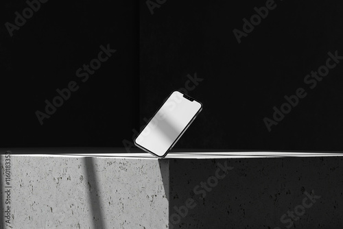 Smartphone Mockup on Elevated Minimalist Platform

