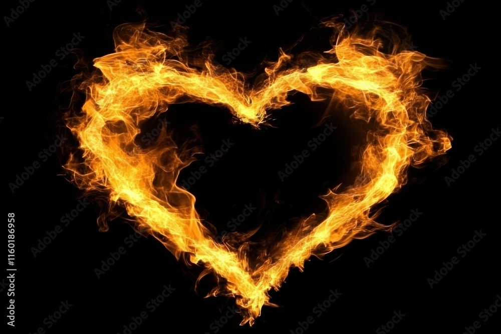 Fototapeta premium Black Background Illuminated by Fiery Flames