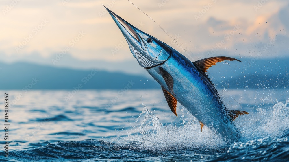 Fototapeta premium Marlin Leaping Out of the Ocean