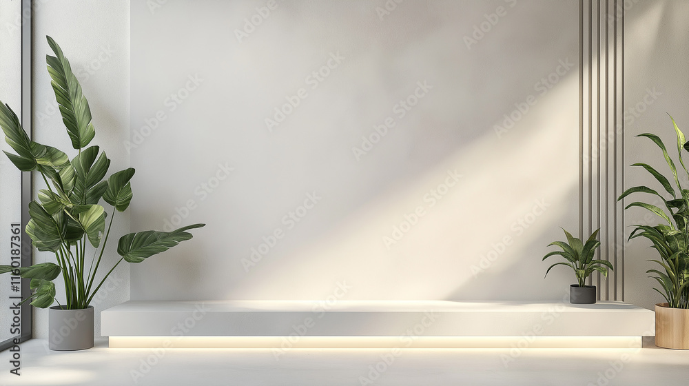 Minimalist Plant Display with Sunlight