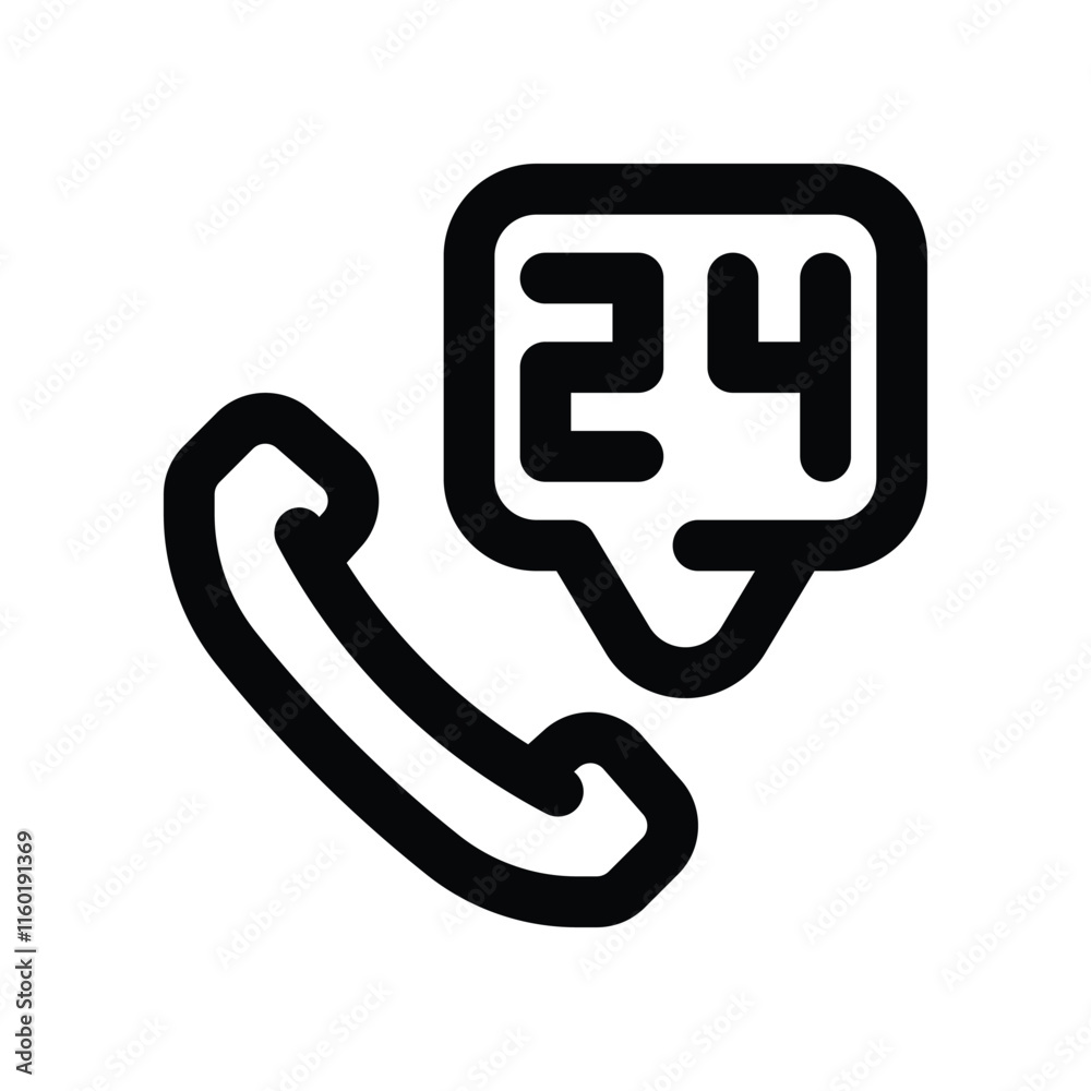 24 hours icon. vector line icon for your website, mobile, presentation, and logo design.