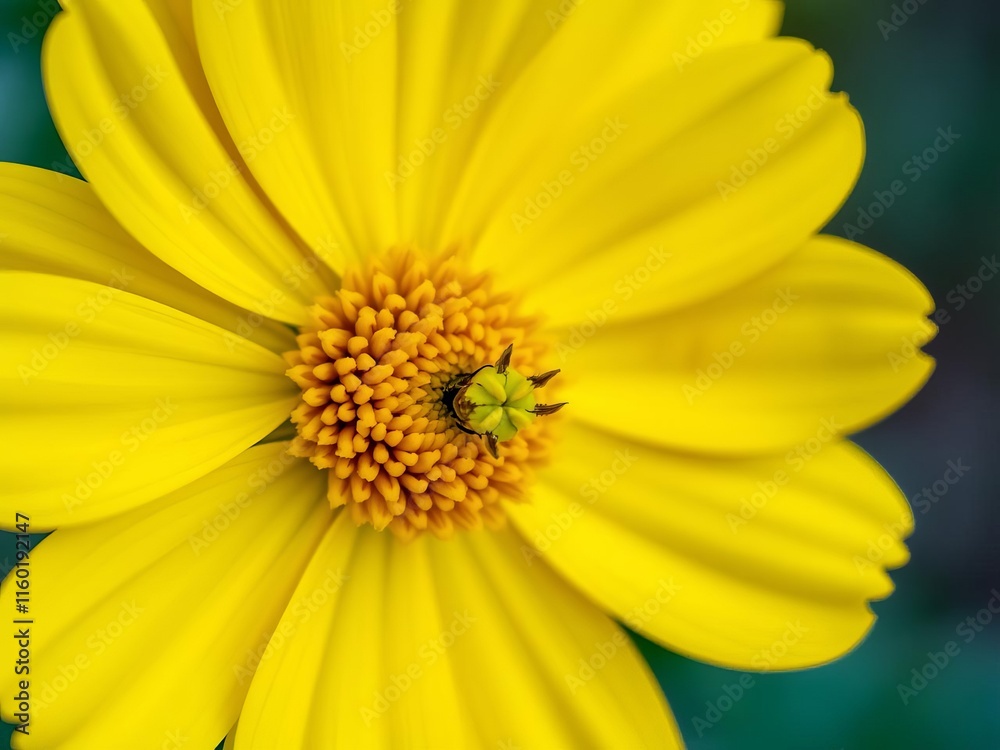 Vibrant yellow flower in macro detail, bright, botany Vibrant yellow flower in macro detail, bright, botany