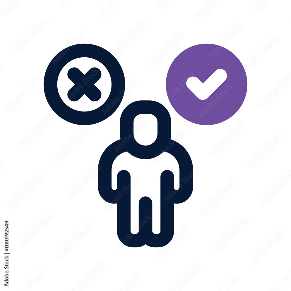 decision employee icon. vector dual tone icon for your website, mobile, presentation, and logo design. decision employee icon. vector dual tone icon for your website, mobile, presentation, and logo design.