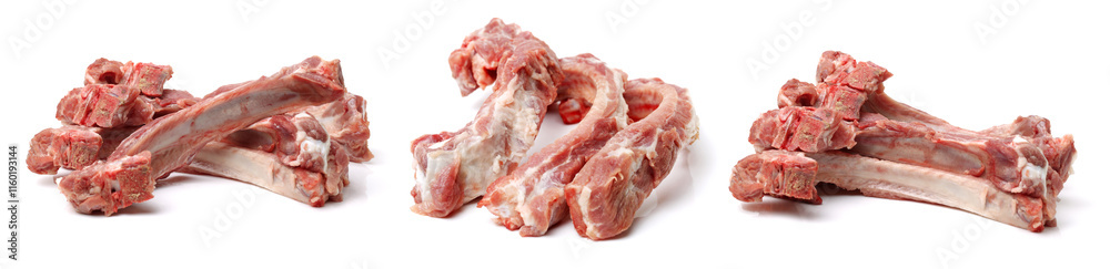 Raw spare ribs on white background Raw spare ribs on white background