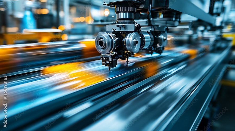 Fototapeta premium Industrial machinery in action a glimpse of modern factories