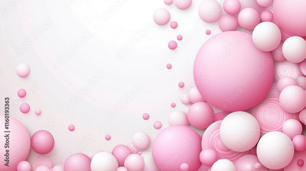 Soft Pink and White Abstract Background with Bubbles and Circles Soft Pink and White Abstract Background with Bubbles and Circles