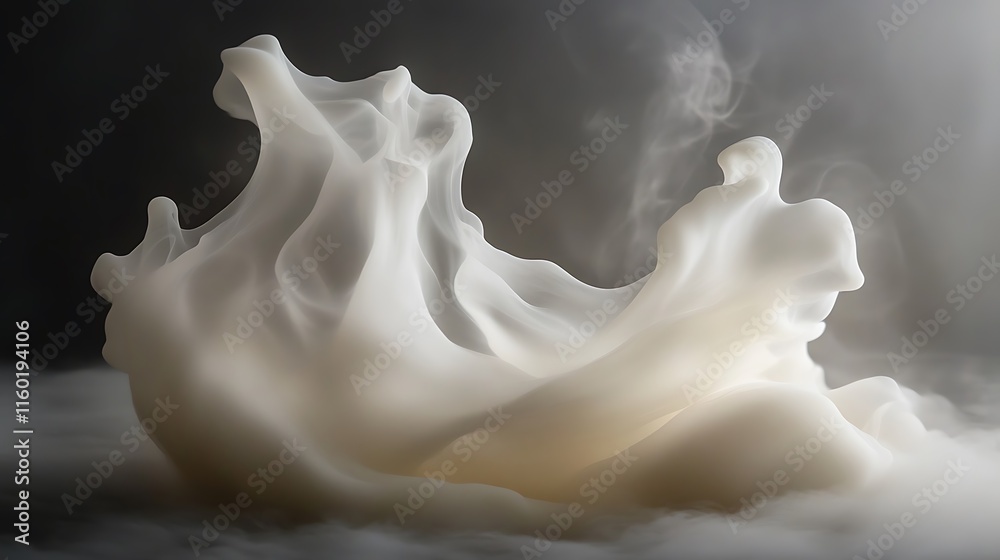 Abstract White Form Emerging From Mist Abstract White Form Emerging From Mist