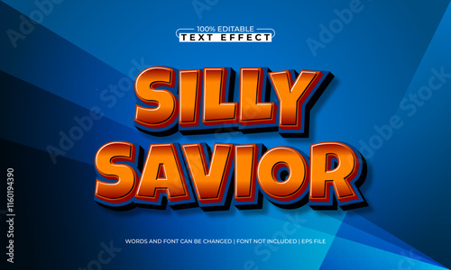 silly savior editable text effect with a kids and fun text style