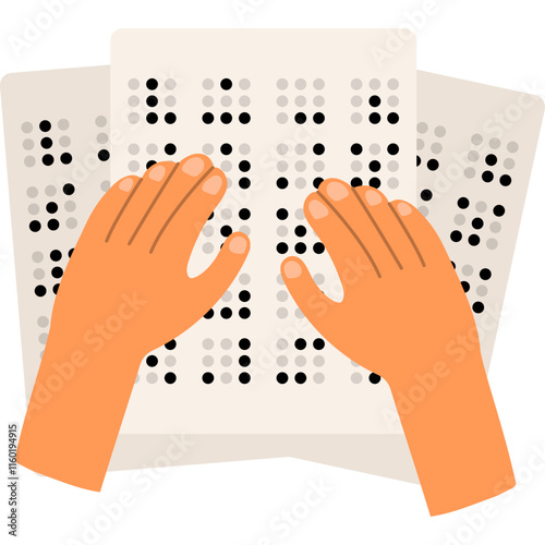 Braille Book with Hand