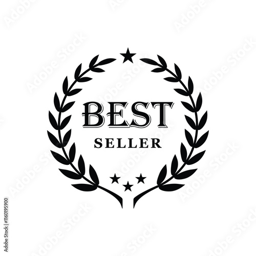 Best seller Decorated Seal Stamp Icon Hand Drawn Label Design Vector Graphic Stock Illustration
