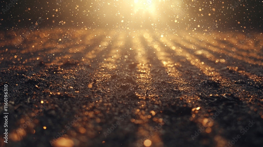 Golden sunlight illuminating textured ground. Golden sunlight illuminating textured ground.
