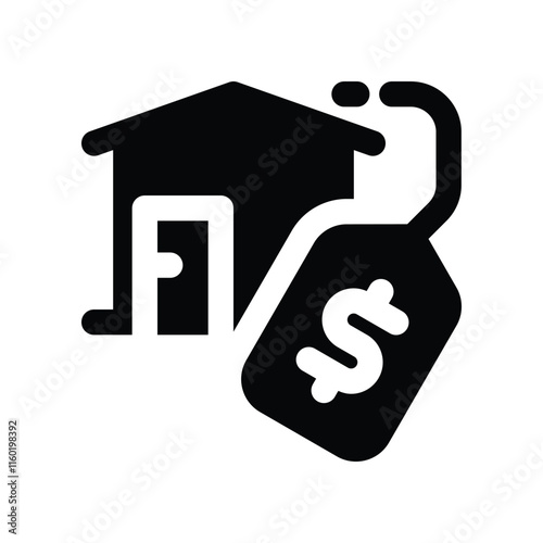 sale home icon. vector glyph icon for your website, mobile, presentation, and logo design.