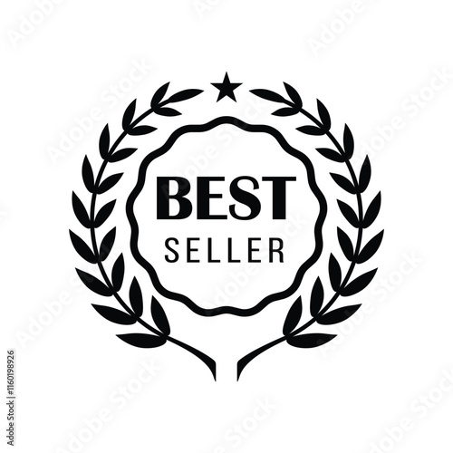 Best seller Decorated Seal Stamp Icon Hand Drawn Label Design Vector Graphic Stock Illustration