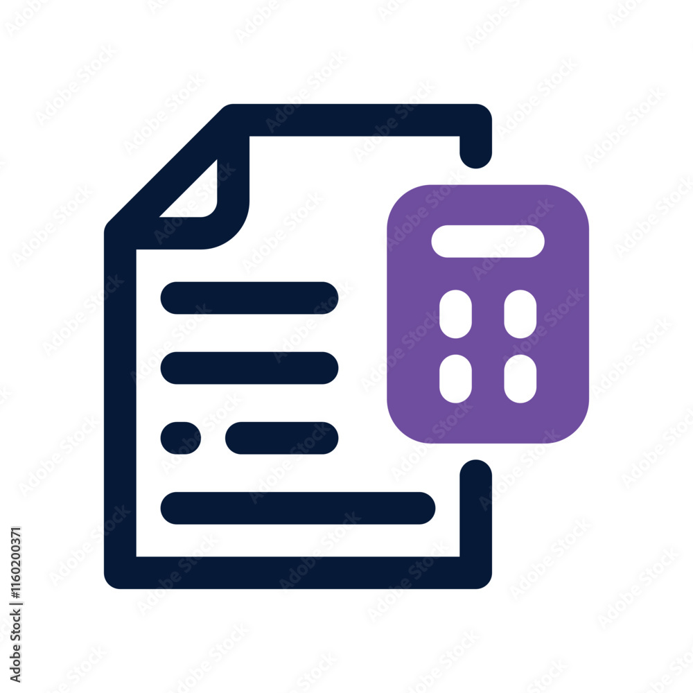 document calculation icon. vector dual tone icon for your website, mobile, presentation, and logo design. document calculation icon. vector dual tone icon for your website, mobile, presentation, and logo design.