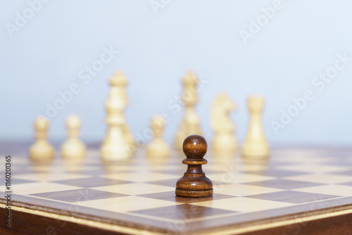 Wallpaper Mural chess pawn piece in the foreground during a game with a white background Torontodigital.ca