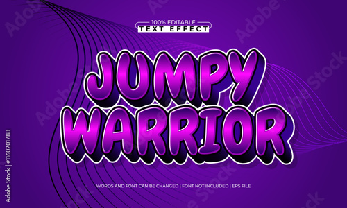 jumpy warrior editable text effect with a happy and joyful text style