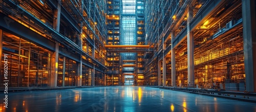 Wallpaper Mural Illuminated Industrial Metropolis: A Symphony of Steel and Light Torontodigital.ca