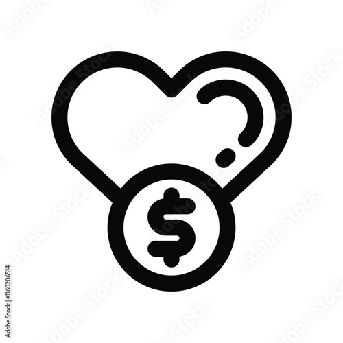 donation icon. vector line icon for your website, mobile, presentation, and logo design.