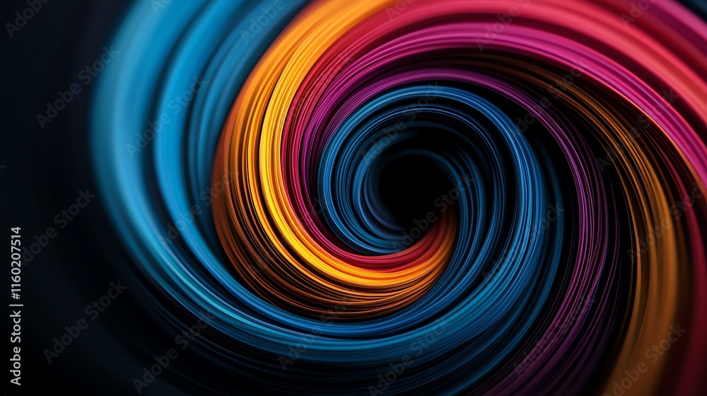 Fototapeta premium Vibrant swirl of colors creating a mesmerizing effect, perfect for backgrounds and abstract designs.