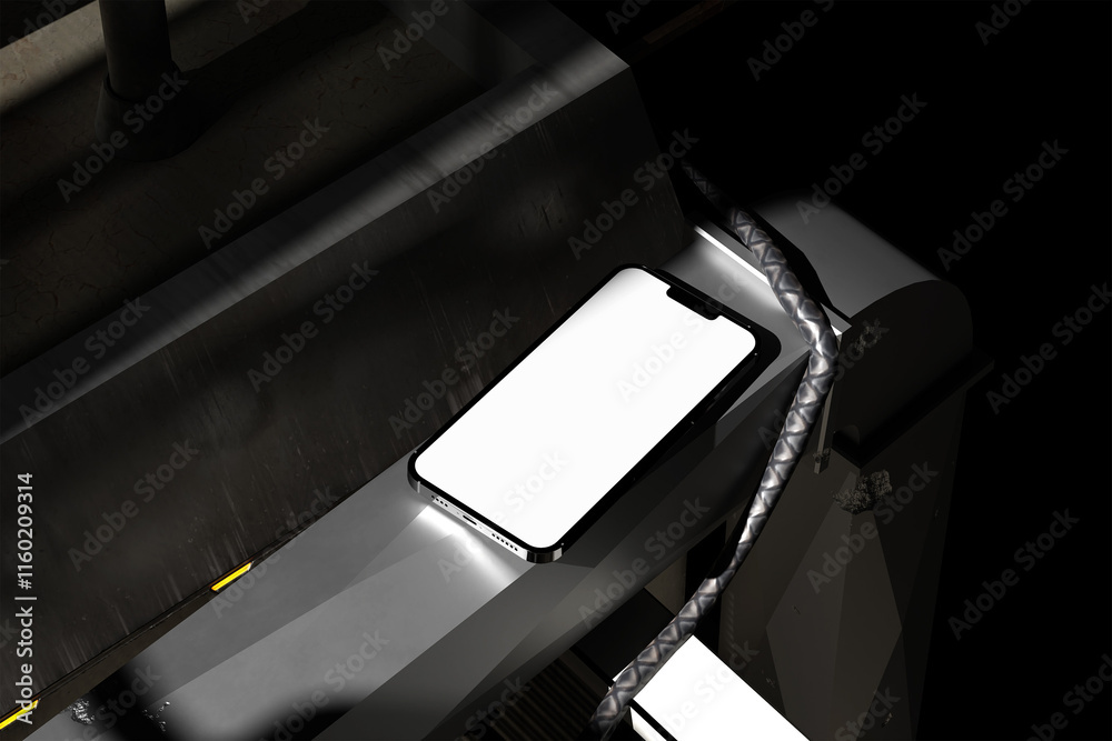 Obraz premium Modern Smartphone Mockup on Geometric Surface