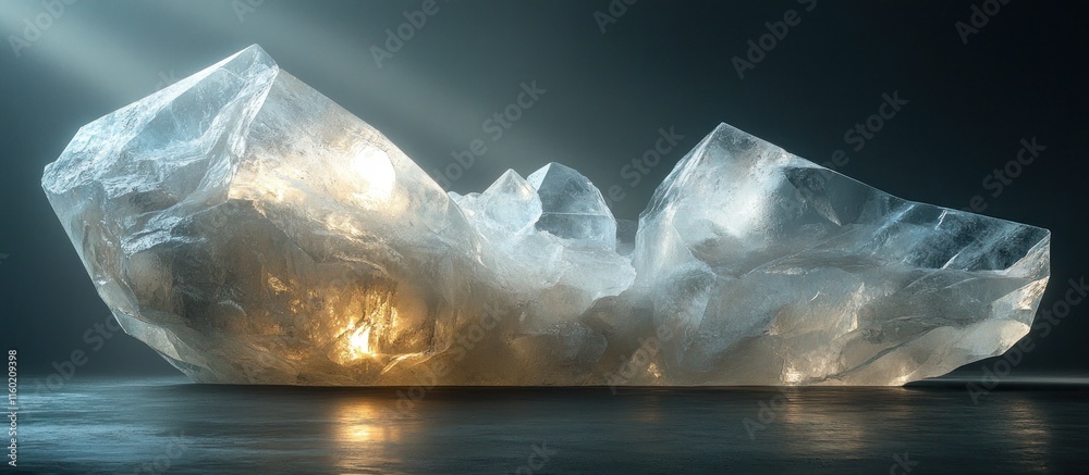 Obraz premium Luminous Crystal Formation: A Digital Masterpiece