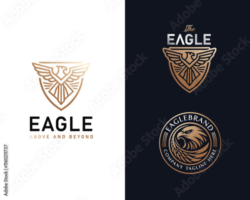 golden eagle sport emblem logo for business company