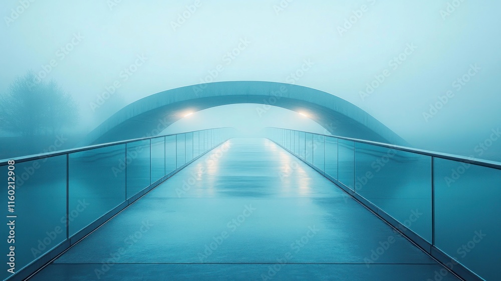Fototapeta premium Misty Bridge: A Serene Architectural Wonder