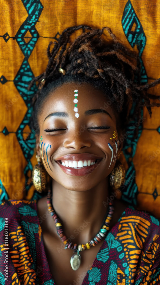 Radiant Portrait of a Woman Blending Modernity with Tradition Radiant Portrait of a Woman Blending Modernity with Tradition