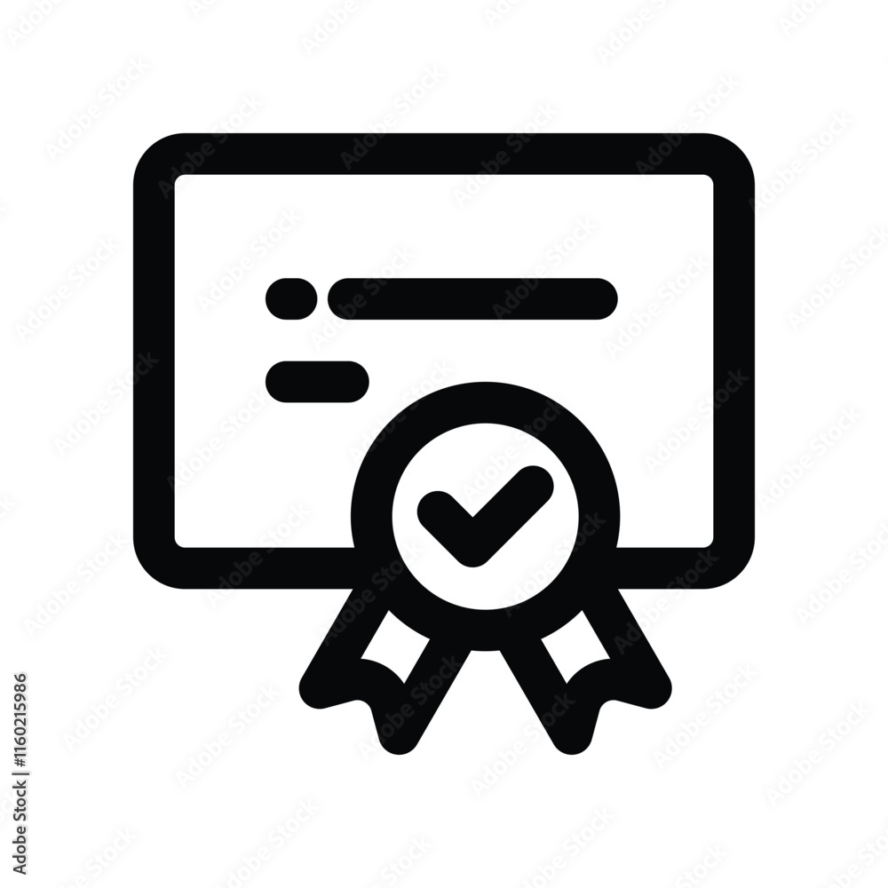 certificate icon. vector line icon for your website, mobile, presentation, and logo design. certificate icon. vector line icon for your website, mobile, presentation, and logo design.