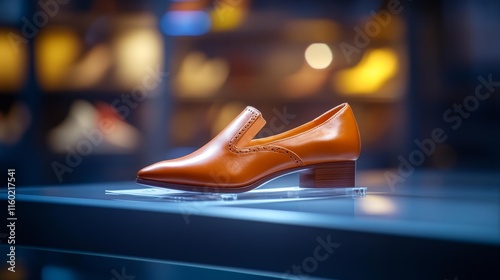 Designer Shoes Displayed in Luxury Retail Store. Generative AI photo