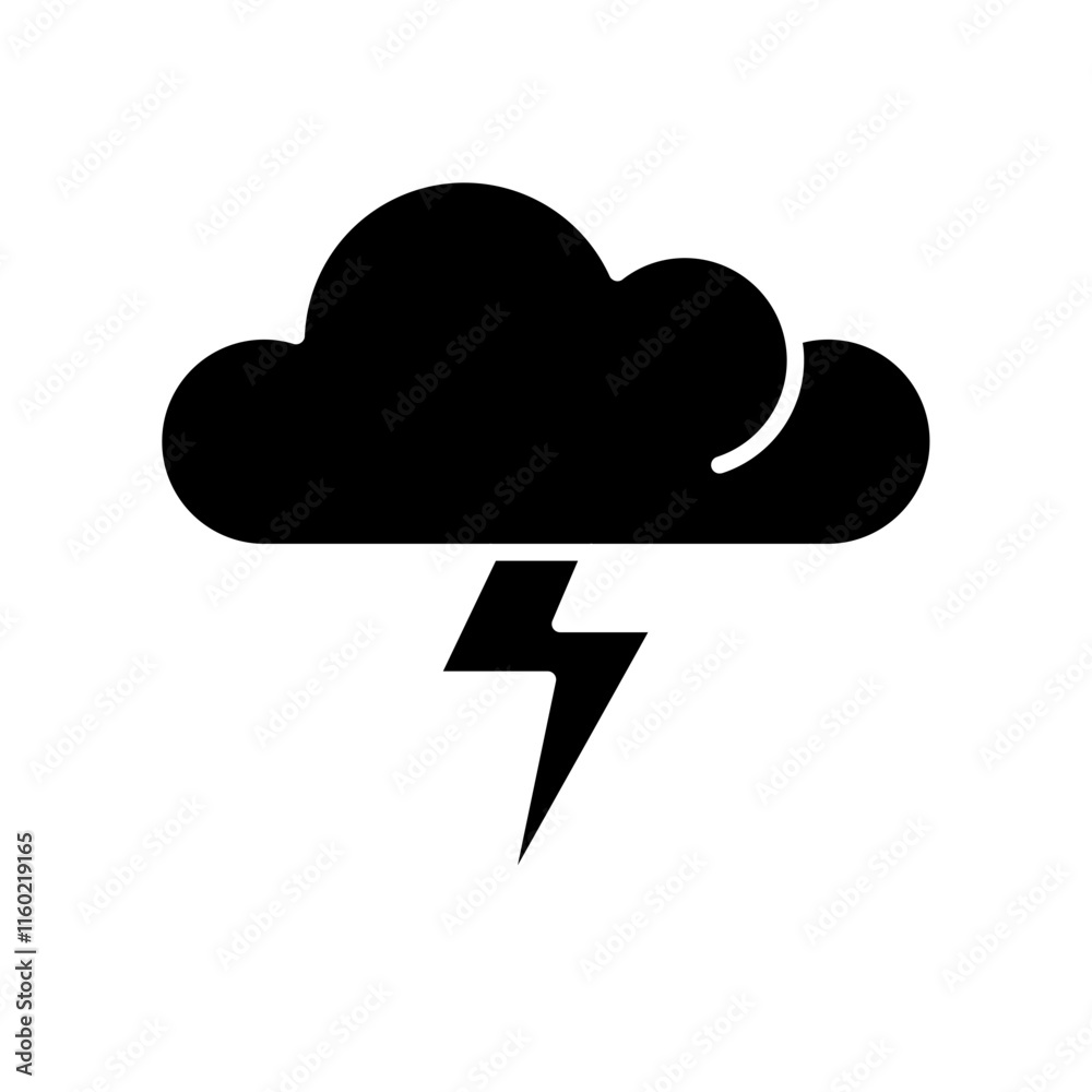 thunder glyph icon thunder glyph icon