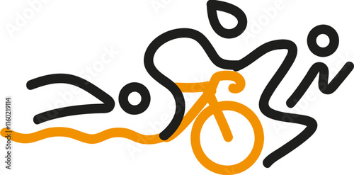 Triathlon tetrathlon sports icon 
