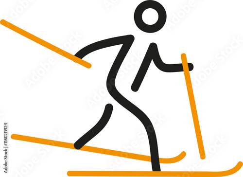 Hockey stick figure skating sports icon