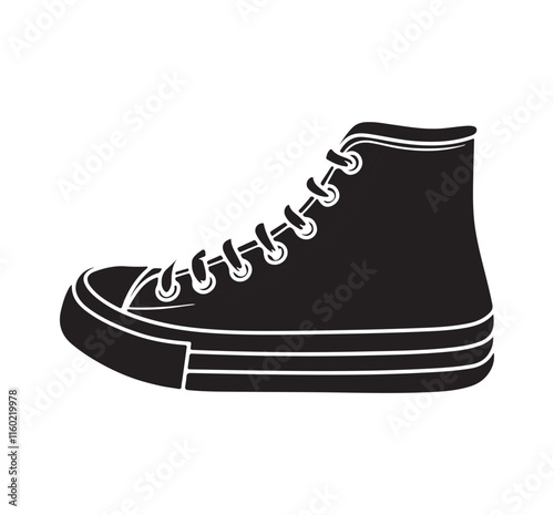 Stylish high-top sneaker silhouette