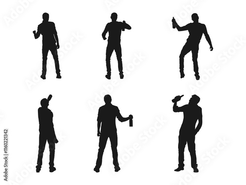 Back view of drunk man with a bottle of wine silhouettes. man with wine glass and bottle, vector. Man Bottle drink vector silhouette male beverage alcohol logo design. 