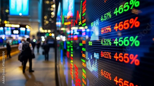 High-tech stock market background with financial data and graphs on a digital screen. Business concept for global Wall Street online trading, business, or money-related approaches.