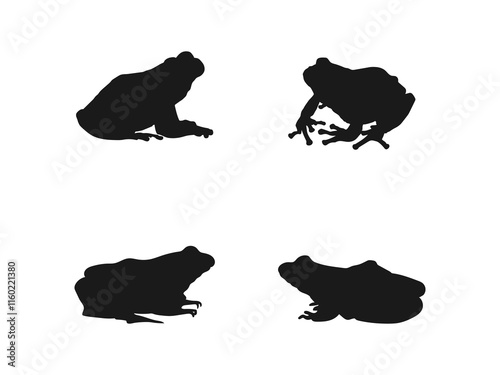 Frog icon design template vector. Frog silhouette, Frog hand drawn. black color silhouette with frog theme, vector file. Frog Silhouette Isolated On White Background. photo