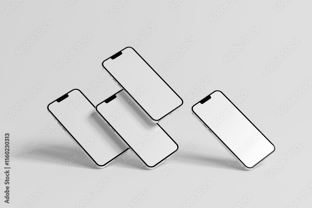 Smartphone Mockup Trio for App and UI Design Presentation Smartphone Mockup Trio for App and UI Design Presentation