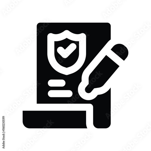 insurance policy icon. vector glyph icon for your website, mobile, presentation, and logo design.