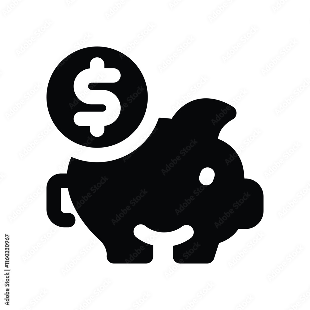piggy bank icon. vector glyph icon for your website, mobile, presentation, and logo design. piggy bank icon. vector glyph icon for your website, mobile, presentation, and logo design.